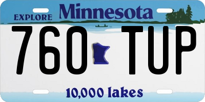 MN license plate 760TUP