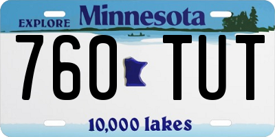 MN license plate 760TUT