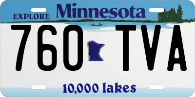 MN license plate 760TVA