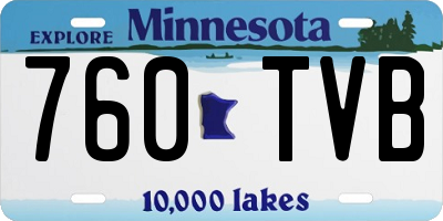 MN license plate 760TVB