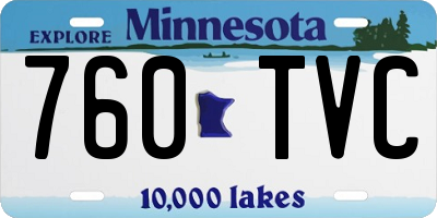 MN license plate 760TVC
