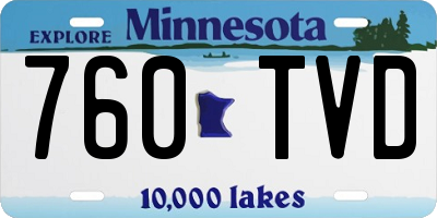 MN license plate 760TVD