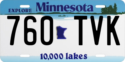 MN license plate 760TVK