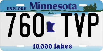 MN license plate 760TVP