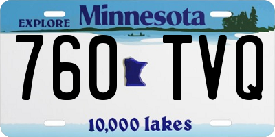 MN license plate 760TVQ
