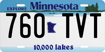 MN license plate 760TVT
