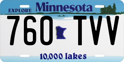 MN license plate 760TVV