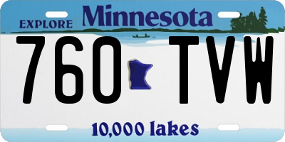 MN license plate 760TVW