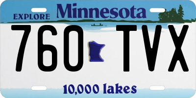 MN license plate 760TVX