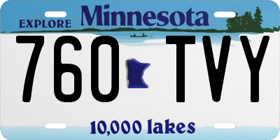 MN license plate 760TVY