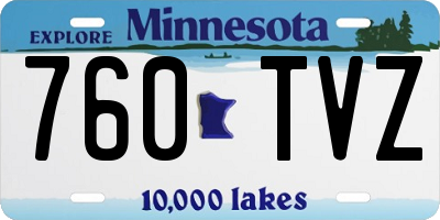 MN license plate 760TVZ