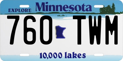 MN license plate 760TWM
