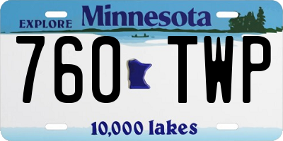 MN license plate 760TWP