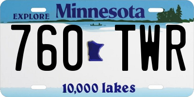 MN license plate 760TWR