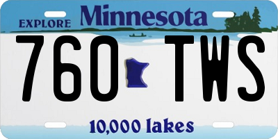 MN license plate 760TWS