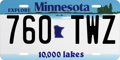 MN license plate 760TWZ