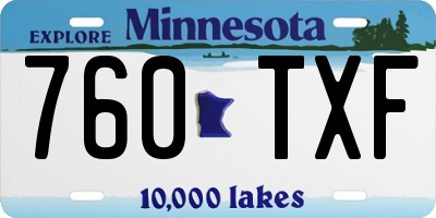 MN license plate 760TXF