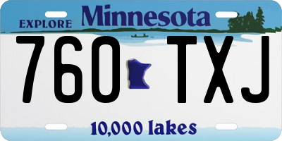 MN license plate 760TXJ