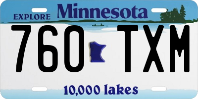 MN license plate 760TXM