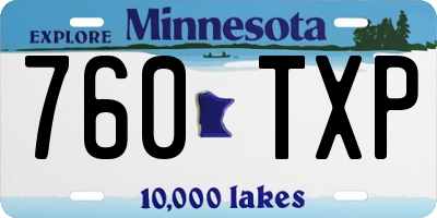 MN license plate 760TXP