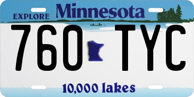 MN license plate 760TYC