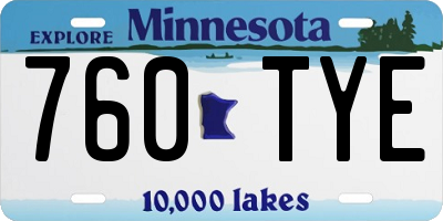 MN license plate 760TYE