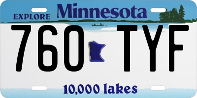MN license plate 760TYF