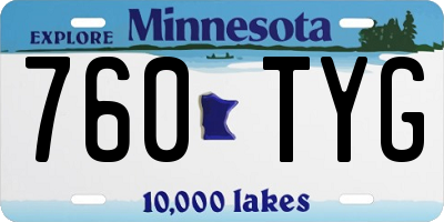 MN license plate 760TYG