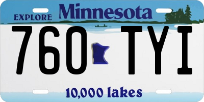 MN license plate 760TYI
