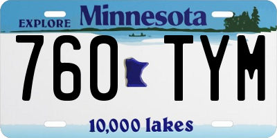 MN license plate 760TYM