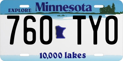 MN license plate 760TYO