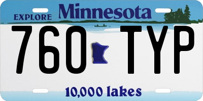 MN license plate 760TYP