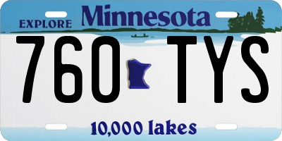 MN license plate 760TYS