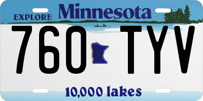 MN license plate 760TYV