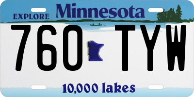 MN license plate 760TYW