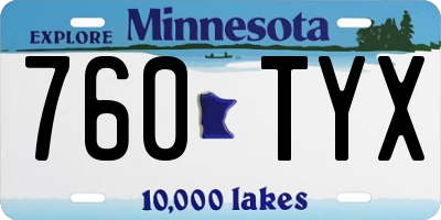 MN license plate 760TYX