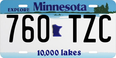 MN license plate 760TZC
