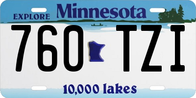 MN license plate 760TZI