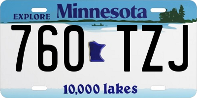 MN license plate 760TZJ