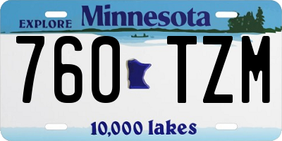 MN license plate 760TZM