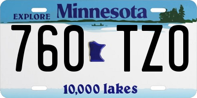 MN license plate 760TZO
