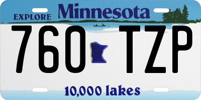 MN license plate 760TZP