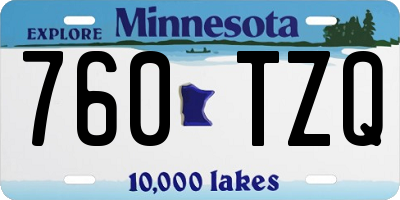 MN license plate 760TZQ