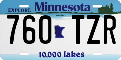 MN license plate 760TZR