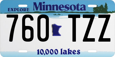 MN license plate 760TZZ