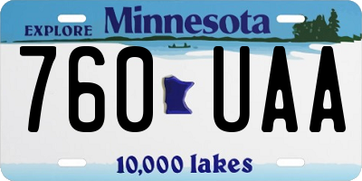 MN license plate 760UAA