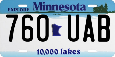 MN license plate 760UAB
