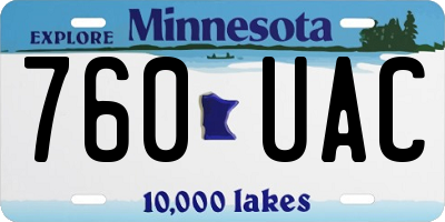 MN license plate 760UAC