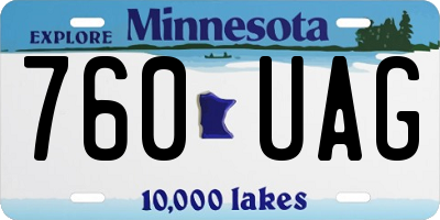 MN license plate 760UAG