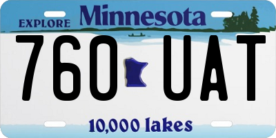 MN license plate 760UAT